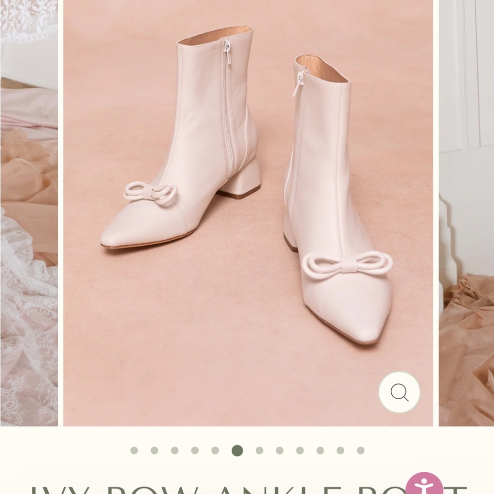 Chic Cream Ankle Booties with Bow Detail